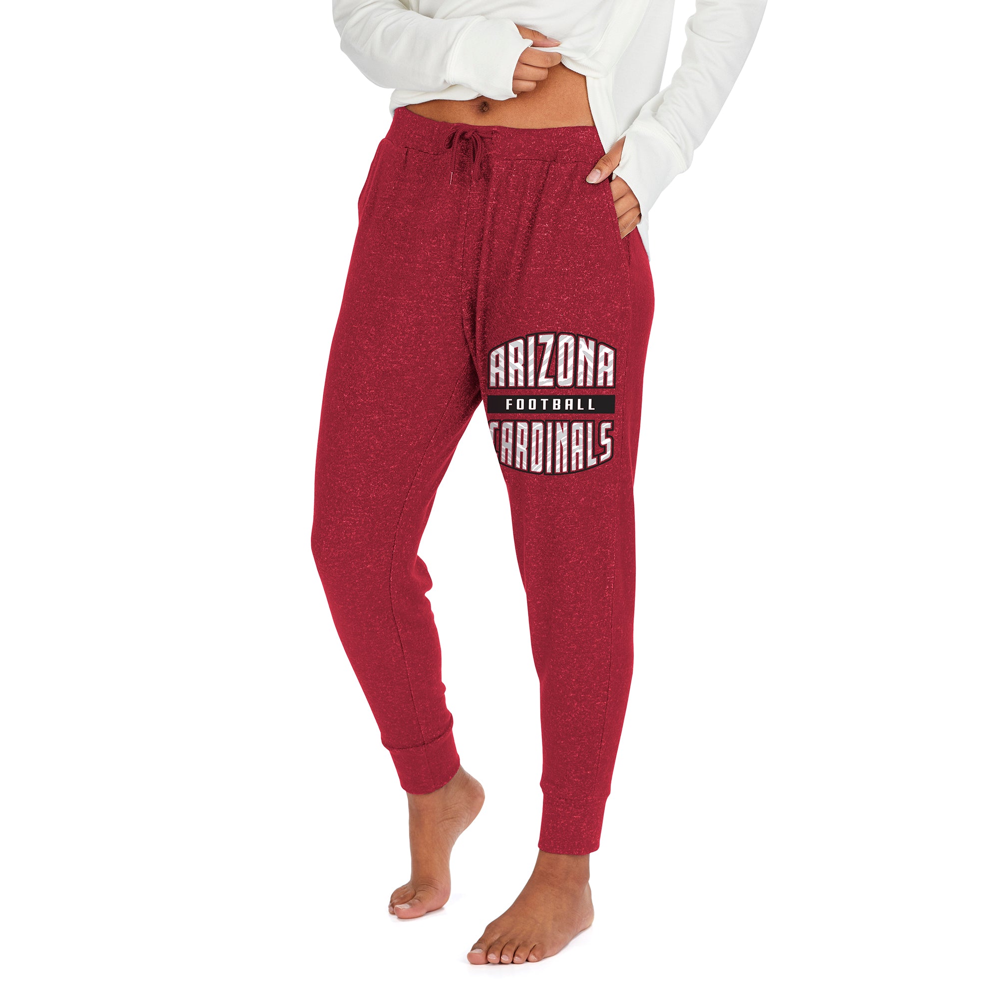 Zubaz Women's NFL Arizona Cardinals Marled Lightweight Jogger Pant