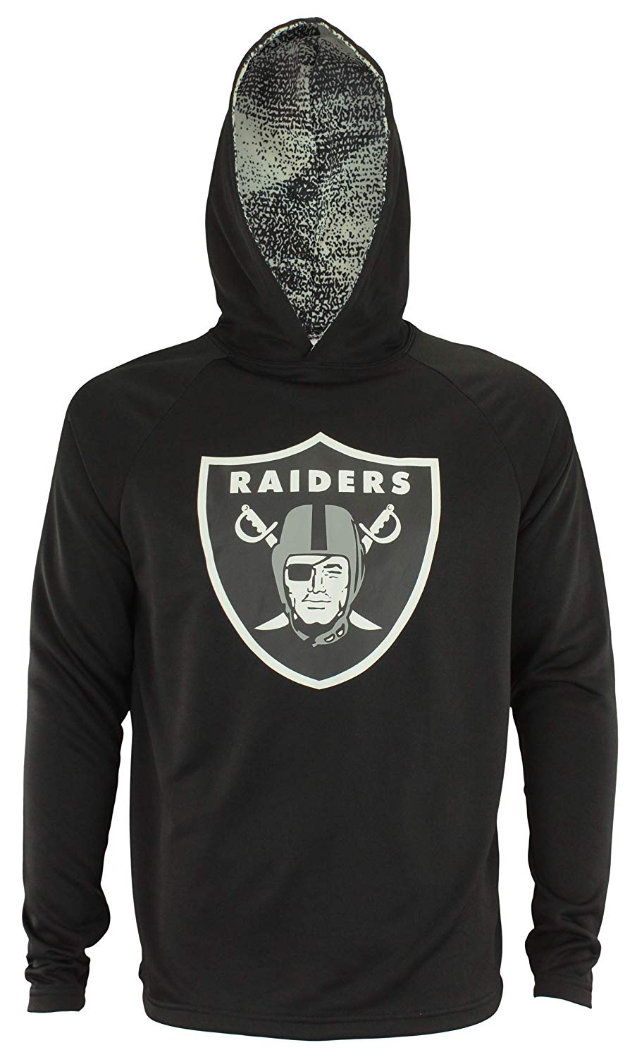 Zubaz NFL Oakland Raiders Men's Lightweight Performance French Terry Hoodie