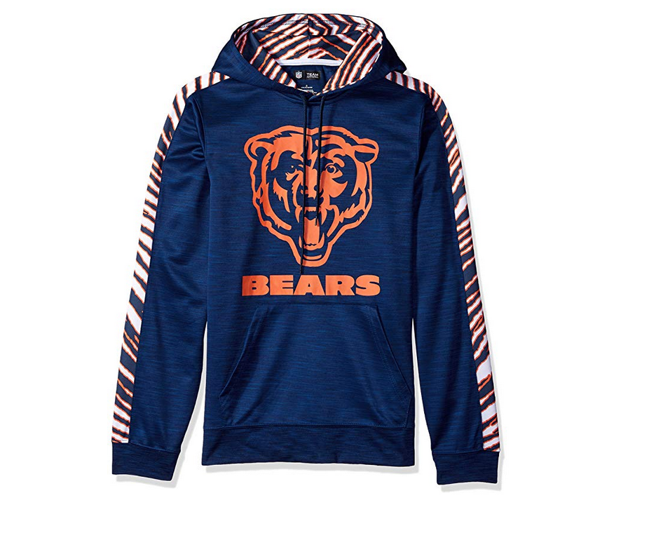 Zubaz Men's NFL Chicago Bears Pullover Hoodie With Zebra Accents