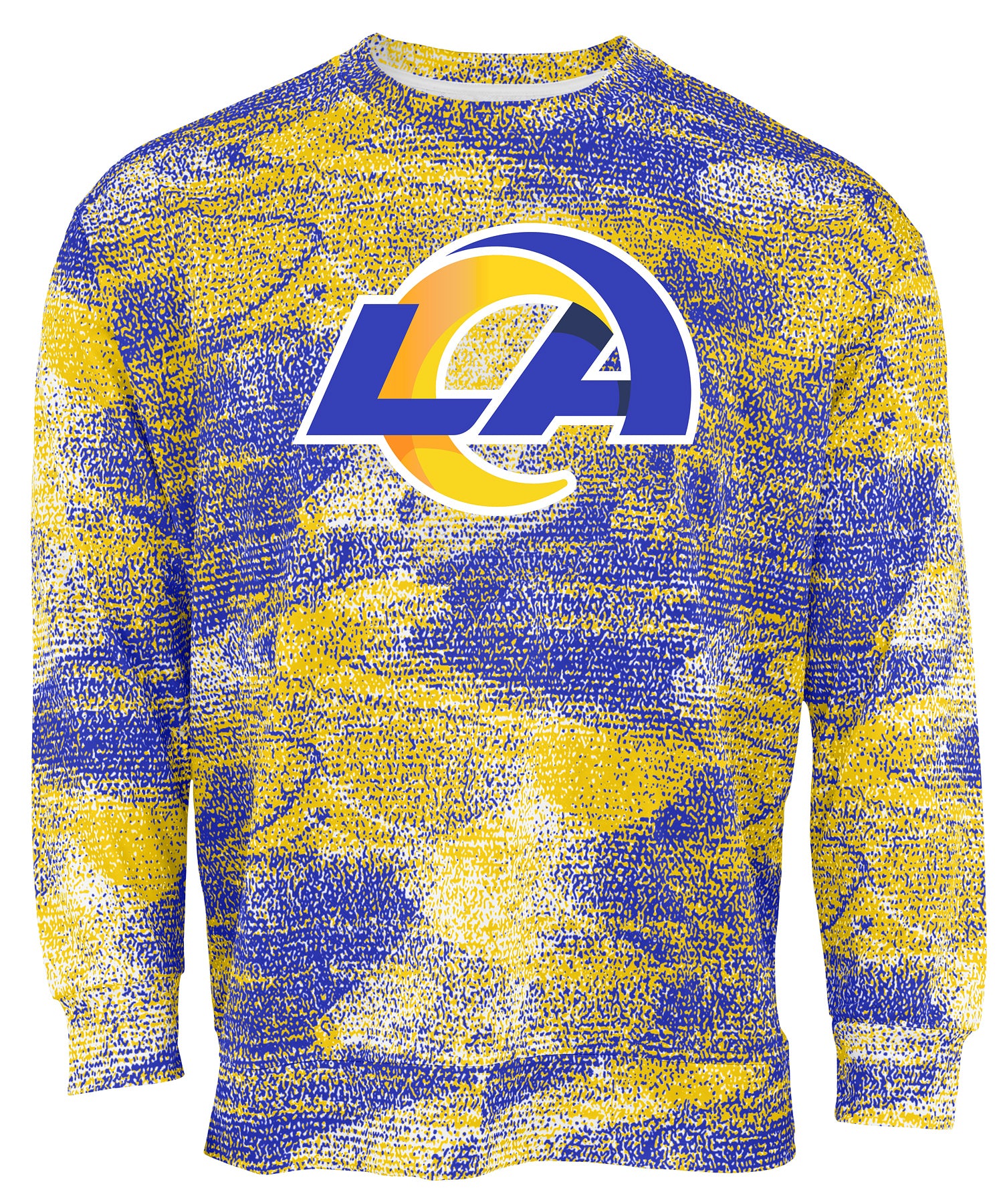 Zubaz NFL Men's Team Logo Static Crew Neck Sweatshirt Los Angeles Rams