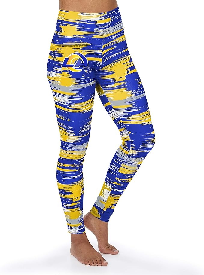 Zubaz NFL WOMEN'S LOS ANGELES RAMS TEAM COLOR BRUSHED PAINT LEGGING