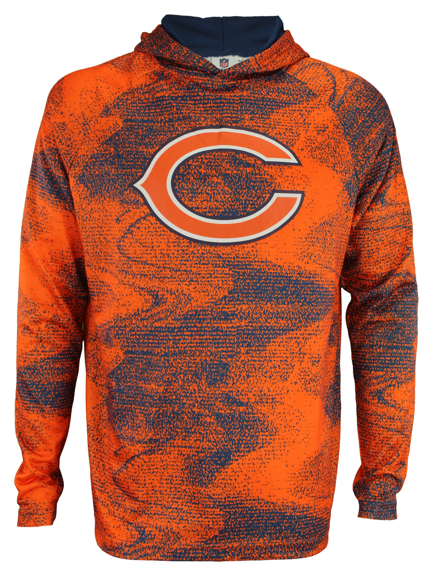 Zubaz NFL Chicago Bears Men's Static Body Lightweight French Terry Hoodie