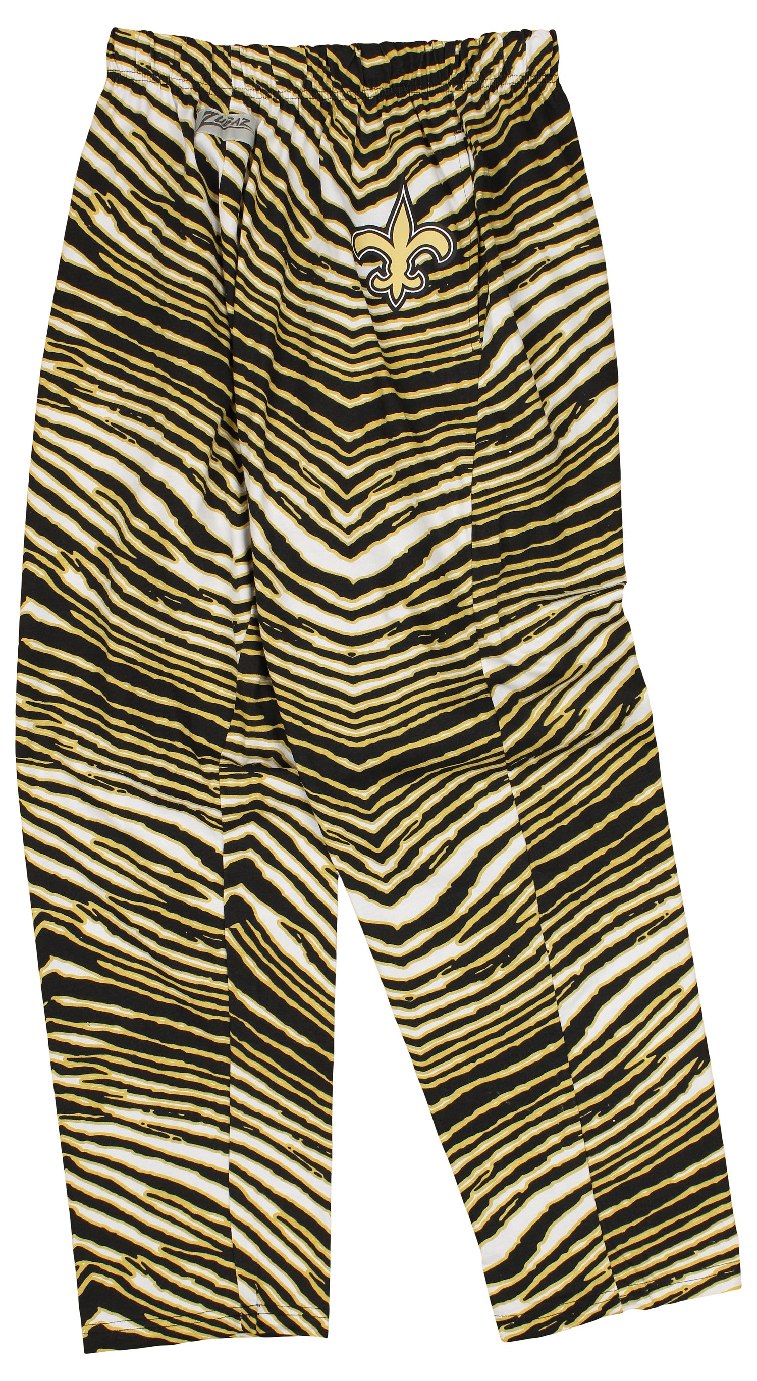 Zubaz New Orleans Saints NFL Men's Zebra Left Hip Logo Lounge Pant