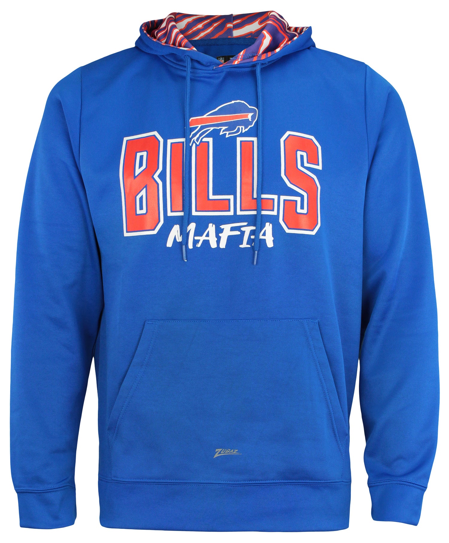 Zubaz NFL BUFFALO BILLS ROYAL BLUE HOOD W/ ROYAL/RED ZEBRA HOOD LINER & BILLS MAFIA GRAPHIC