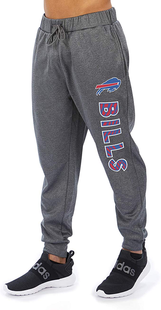 Zubaz NFL Football Men’s Buffalo Bills Gameday Zebra Wordmark Poly Fleece Jogger Pant