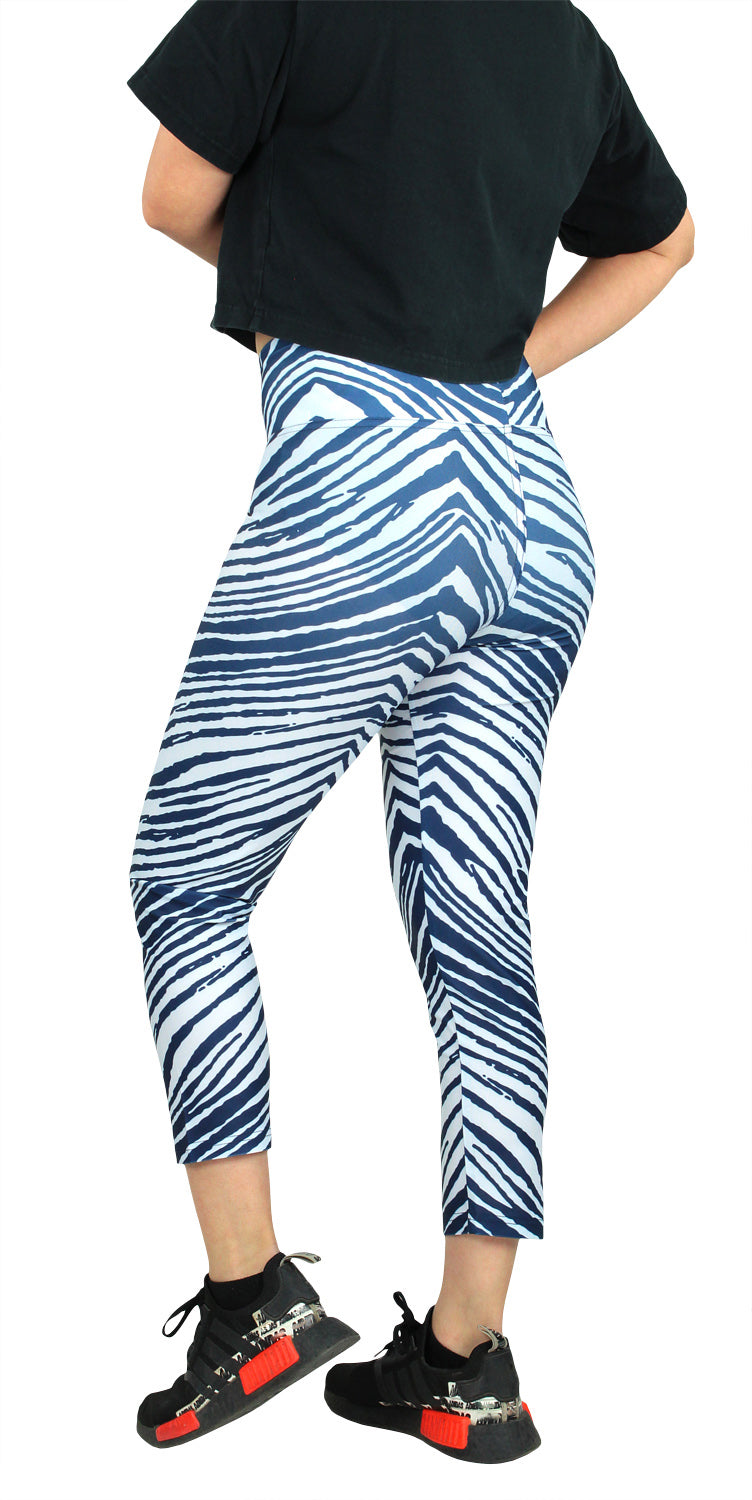 Zubaz NFL Women's Dallas Cowboys 2 Color Zebra Print Capri Legging