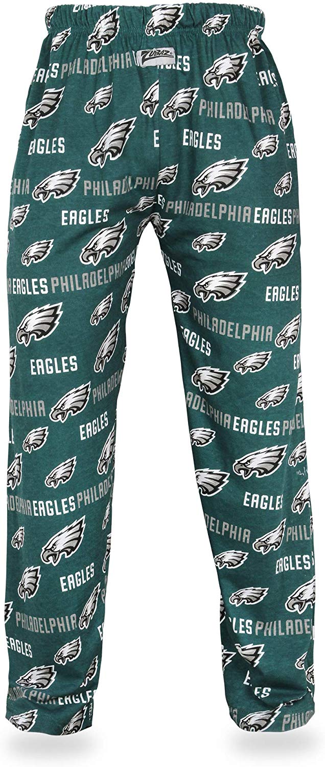 Zubaz NFL Football Men's Philadelphia Eagles Print Logo Comfy Pants w/Wordmark