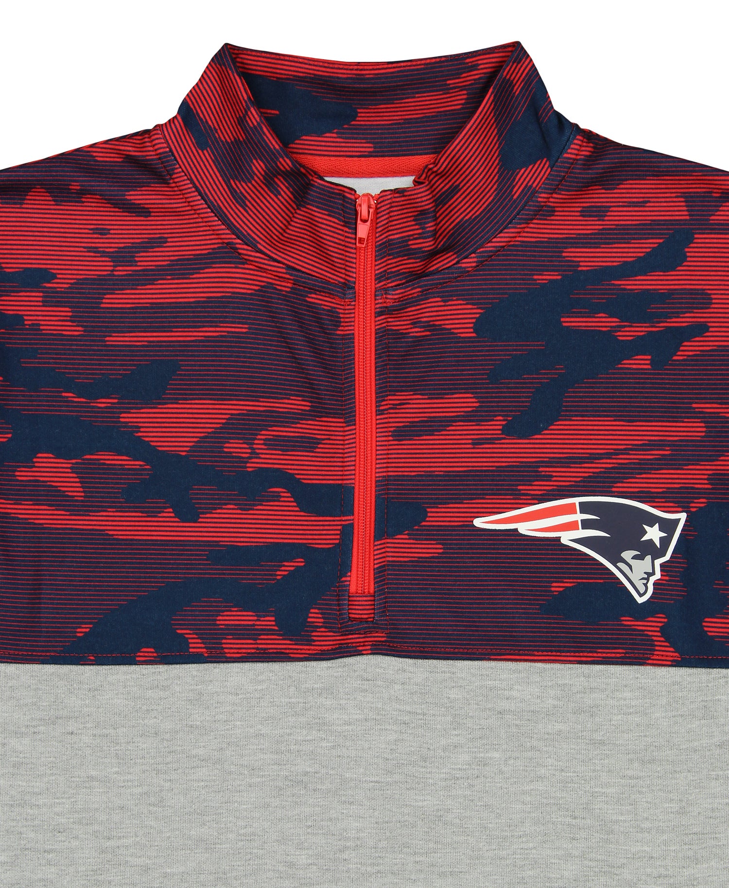 Zubaz NFL Men's New England Patriots Elevated 1/4 Zip Fleece Pullover With Camo Lines