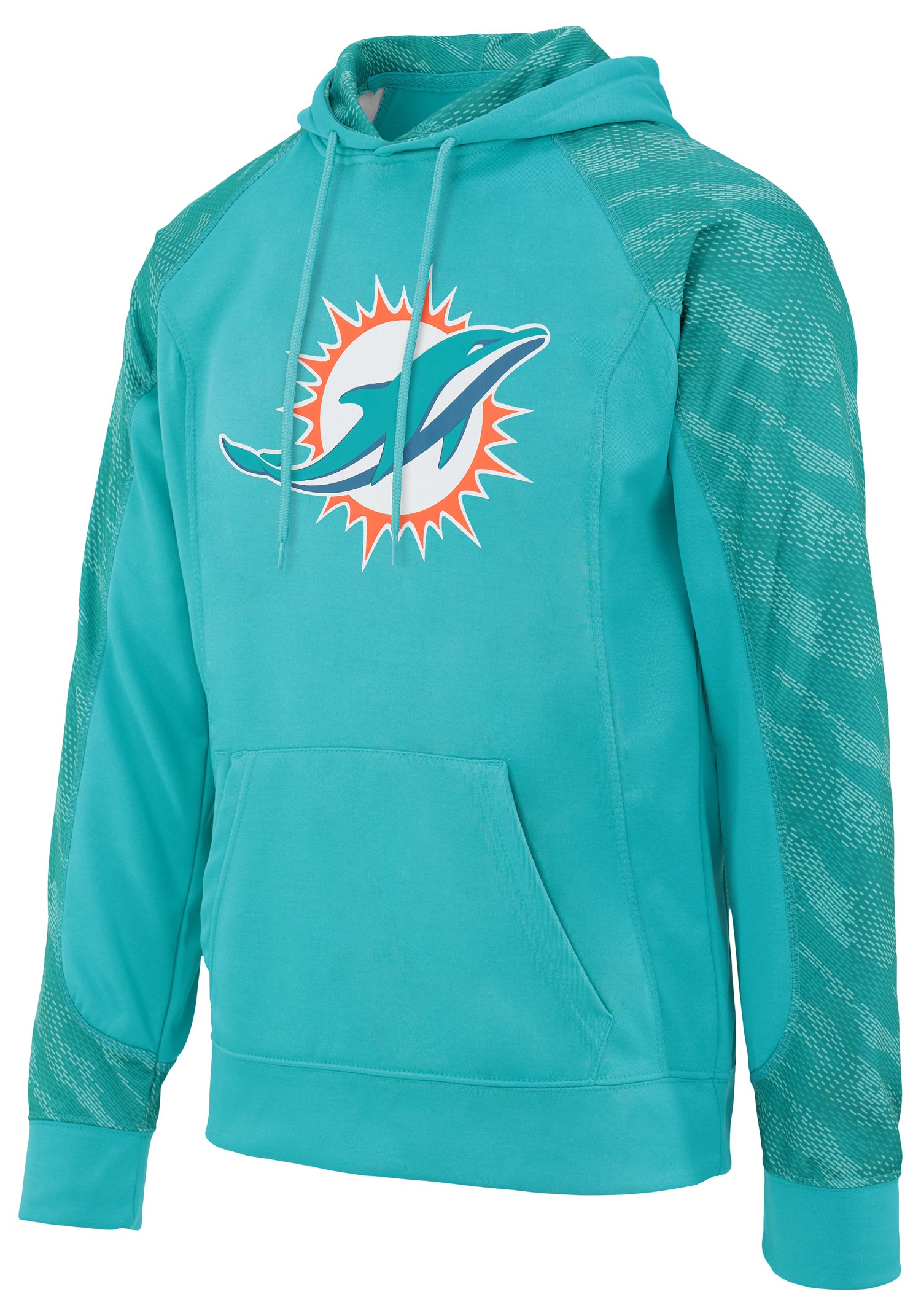 Zubaz NFL Men's Elevated Logo Viper Hoodie Miami Dolphins