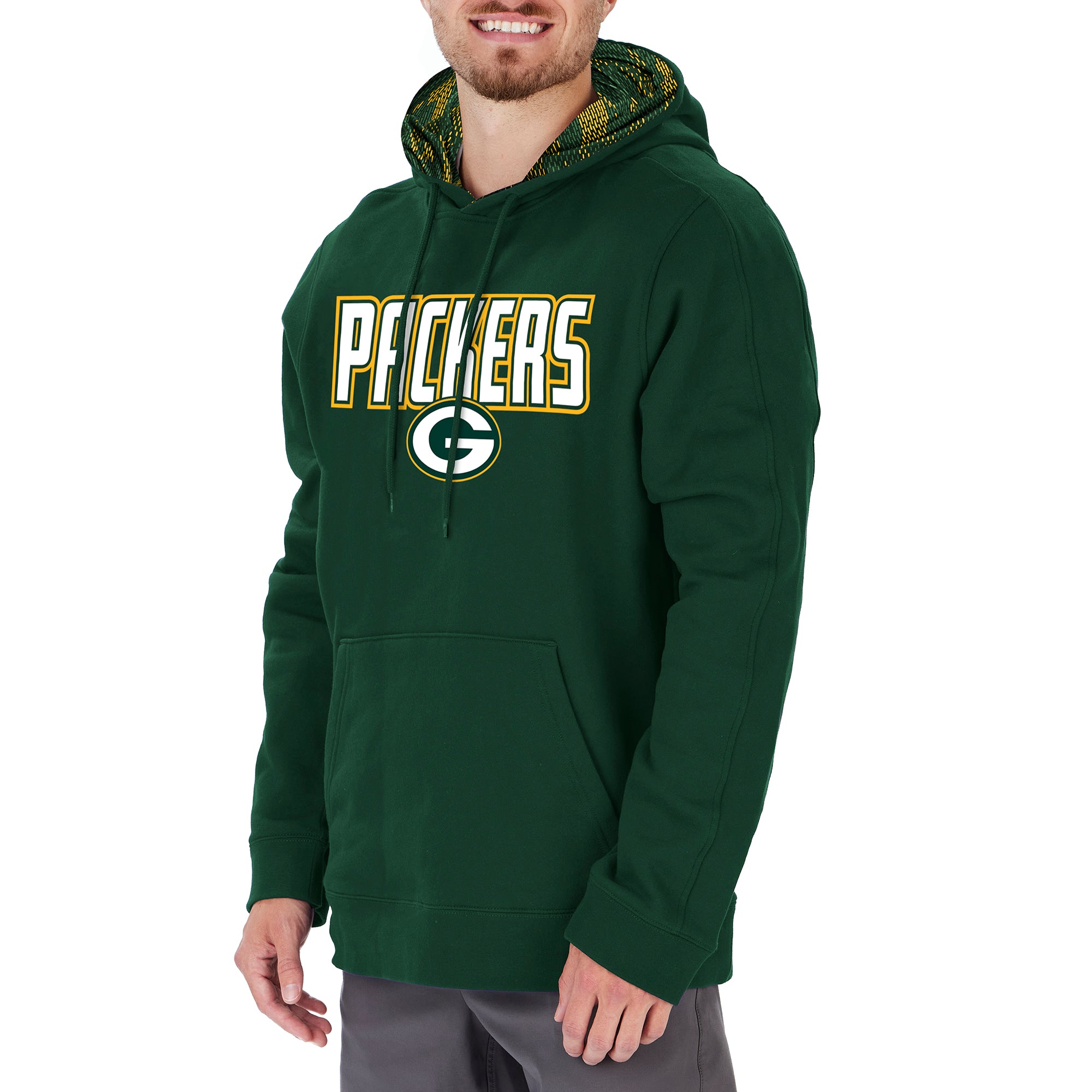 Zubaz Men's NFL Green Bay Packers Viper Print Hoodie