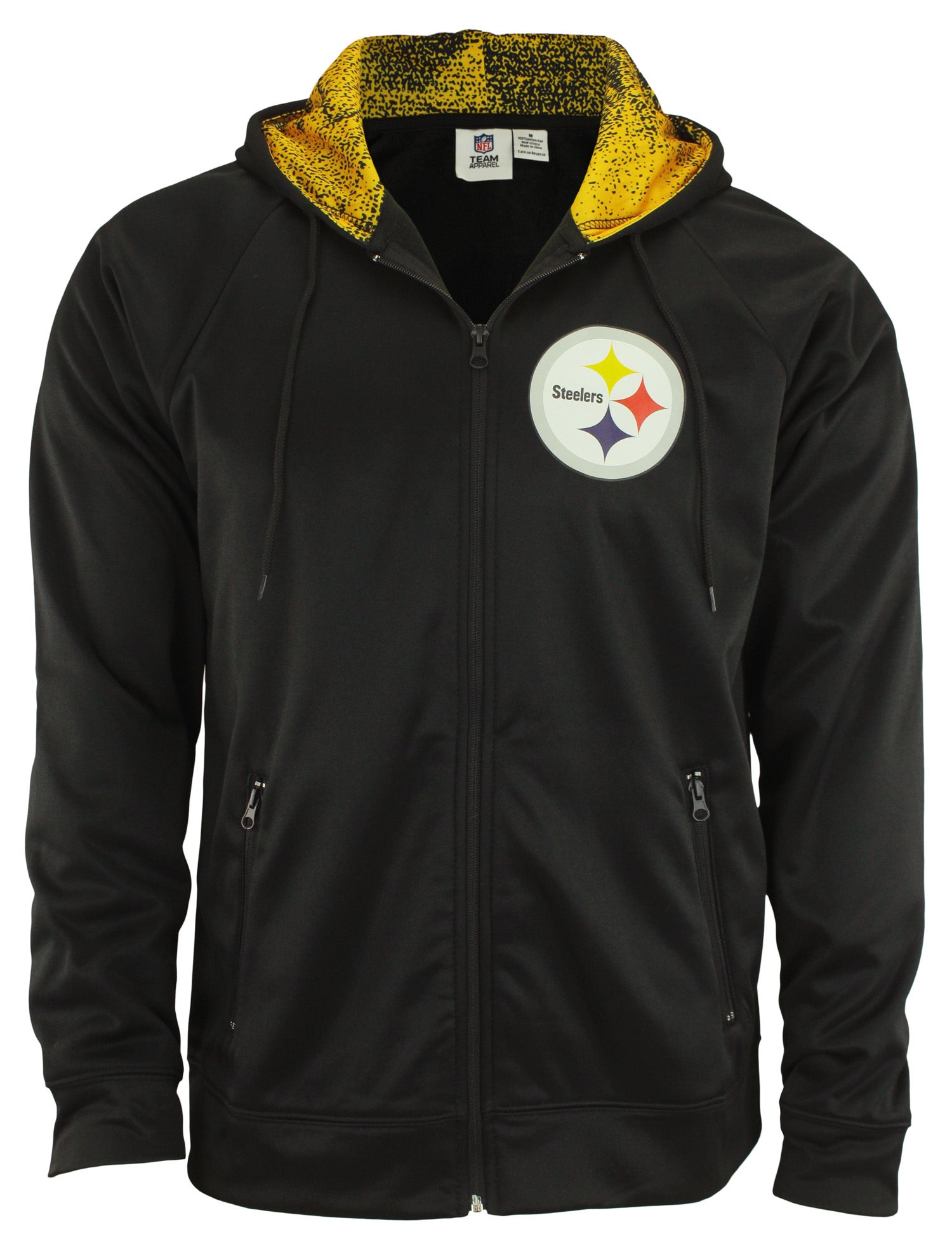 Zubaz NFL Pittsburgh Steelers Men's Heavyweight Full Zip Performance Fleece Hoodie Size LARGE