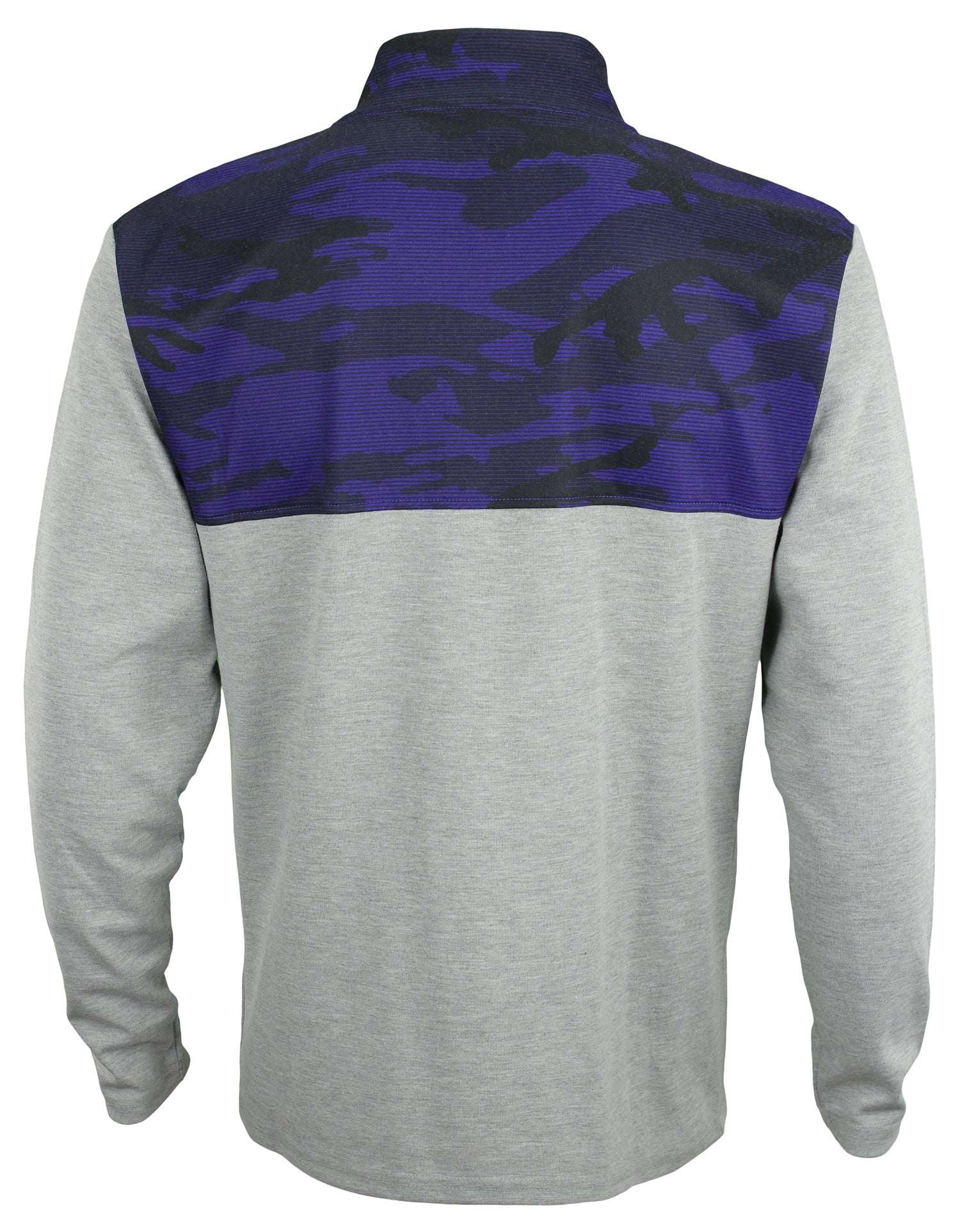 Zubaz Men's NFL Baltimore Ravens Gray 1/4 Zip Fleece Pullover With Camo Lines