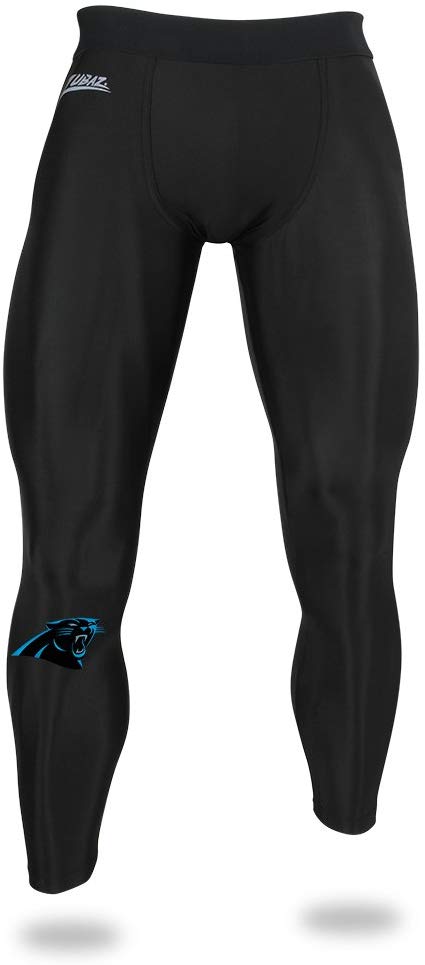 Zubaz NFL Men's Carolina Panthers Active Performance Compression Black Leggings