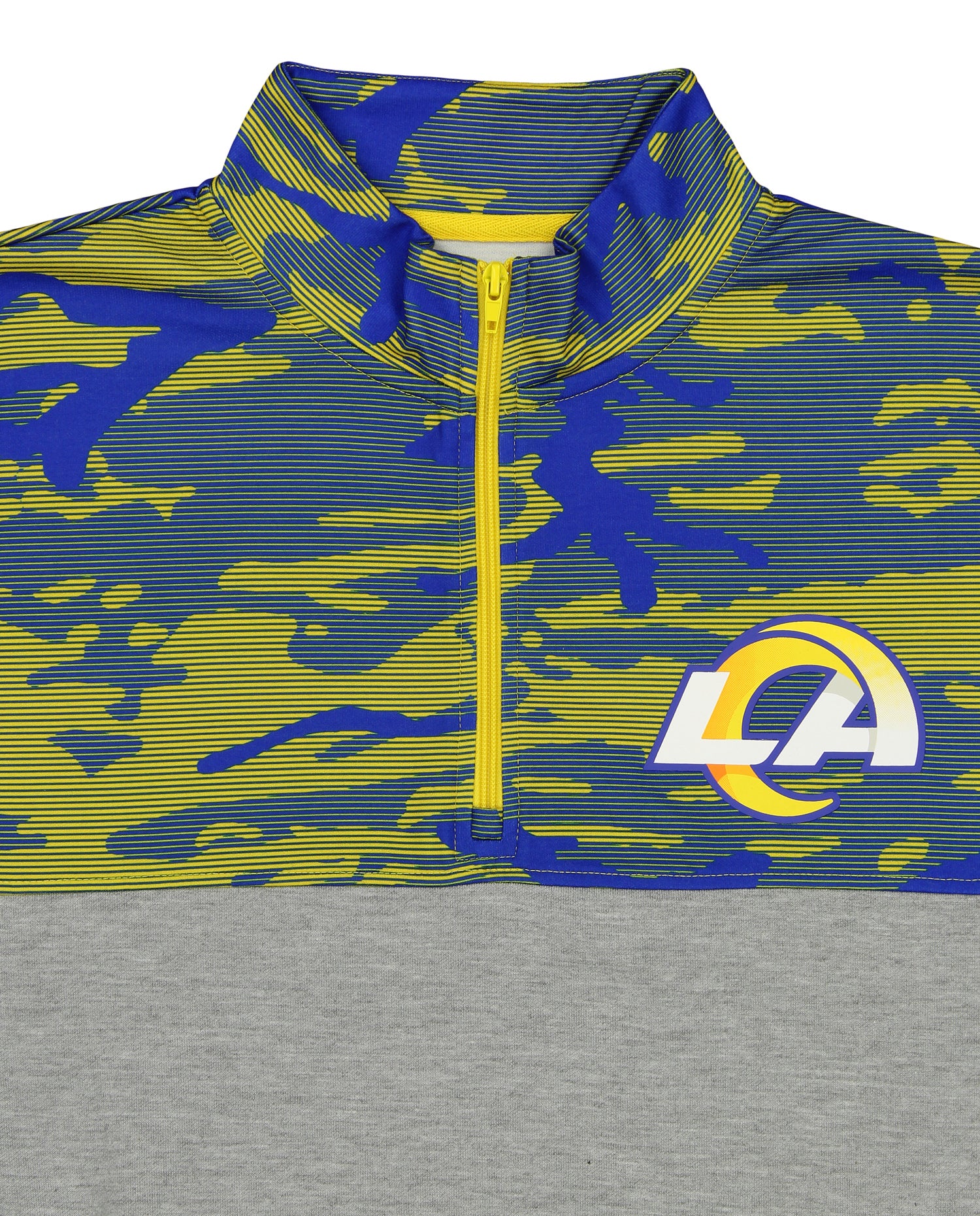 Zubaz NFL Men's Los Angeles Rams 1/4 Zip Fleece Pullover With Camo Lines