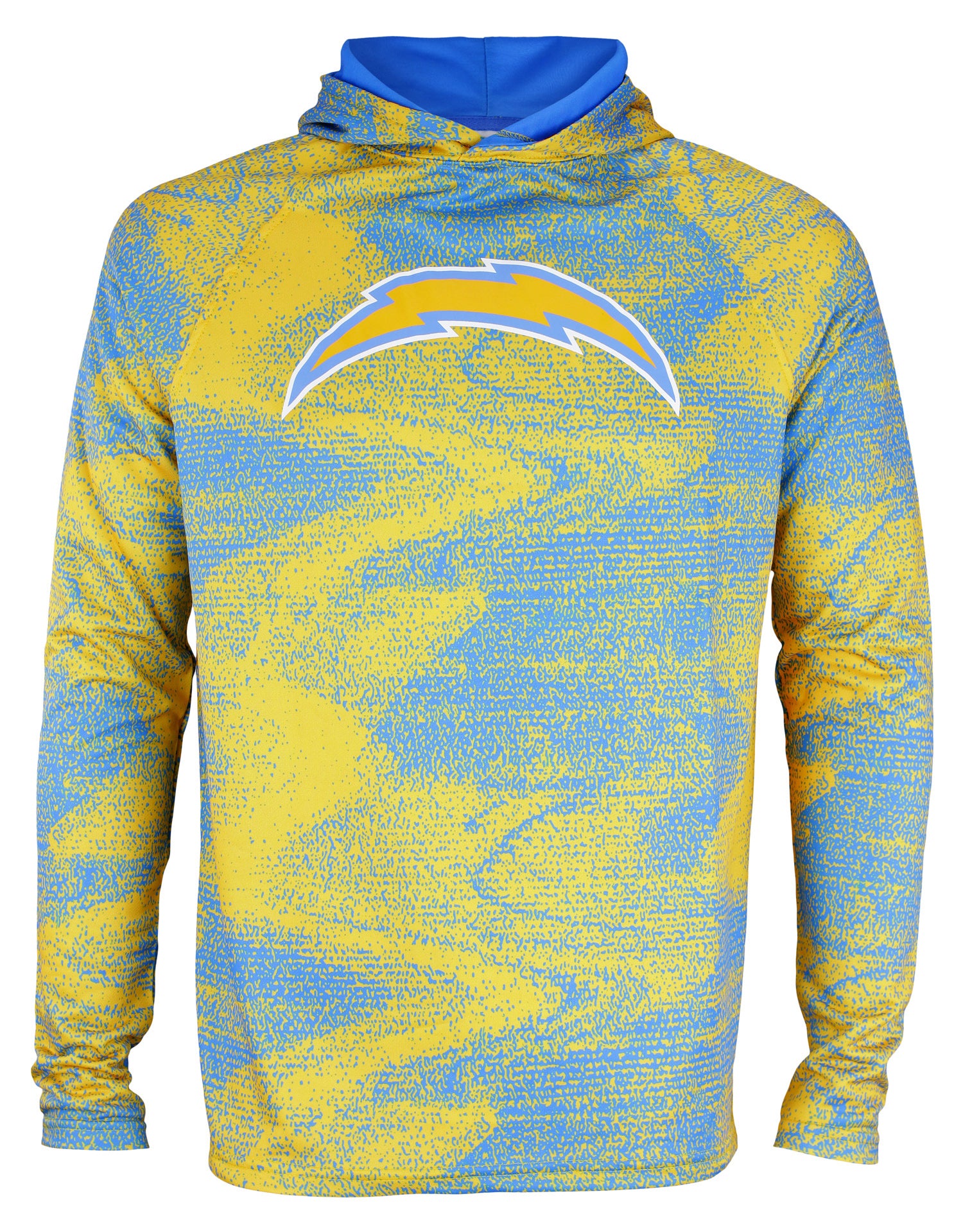 Zubaz NFL Men's Los Angeles Chargers Static Body Performance French Terry Hoodie