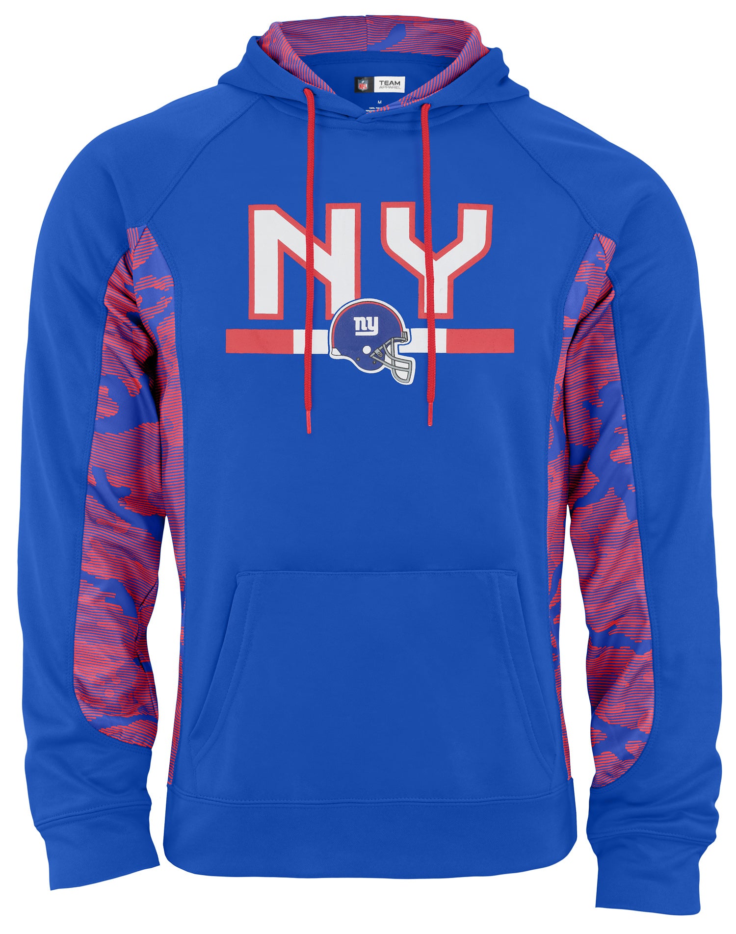 Zubaz NFL Men's Elevated Hoodie With Camo Lines, New York Gaints