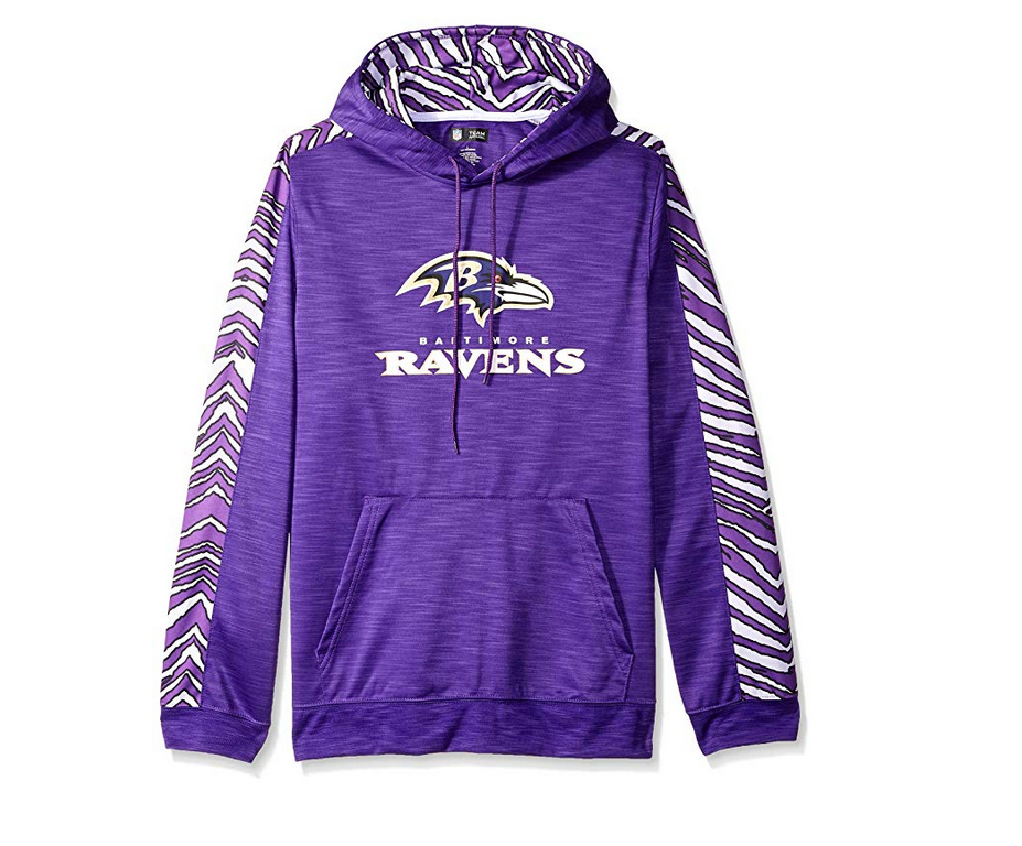 Zubaz Men's NFL Baltimore Ravens Pullover Hoodie With Zebra Accents