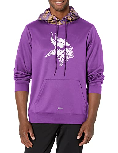 Zubaz NFL Men's Minnesota Vikings Team Color Camo Back Panel Hoodie