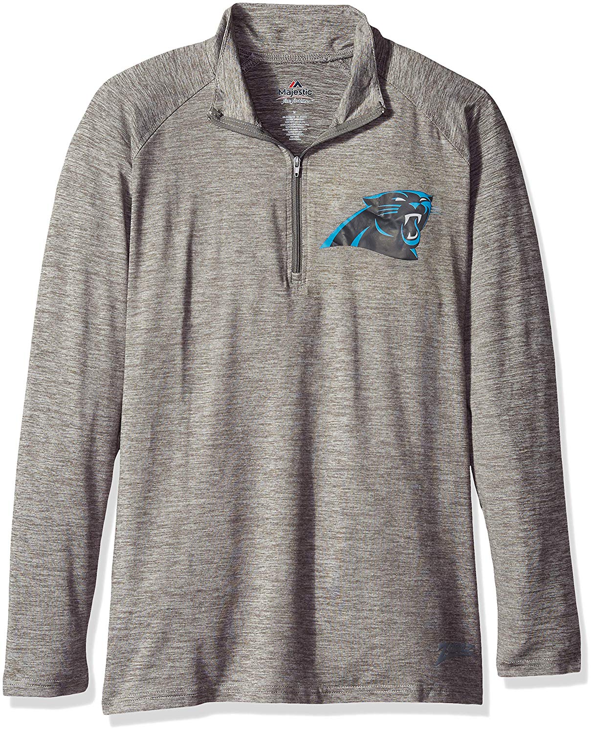 Zubaz NFL Football Women's Carolina Panthers Tonal Gray Quarter Zip Sweatshirt