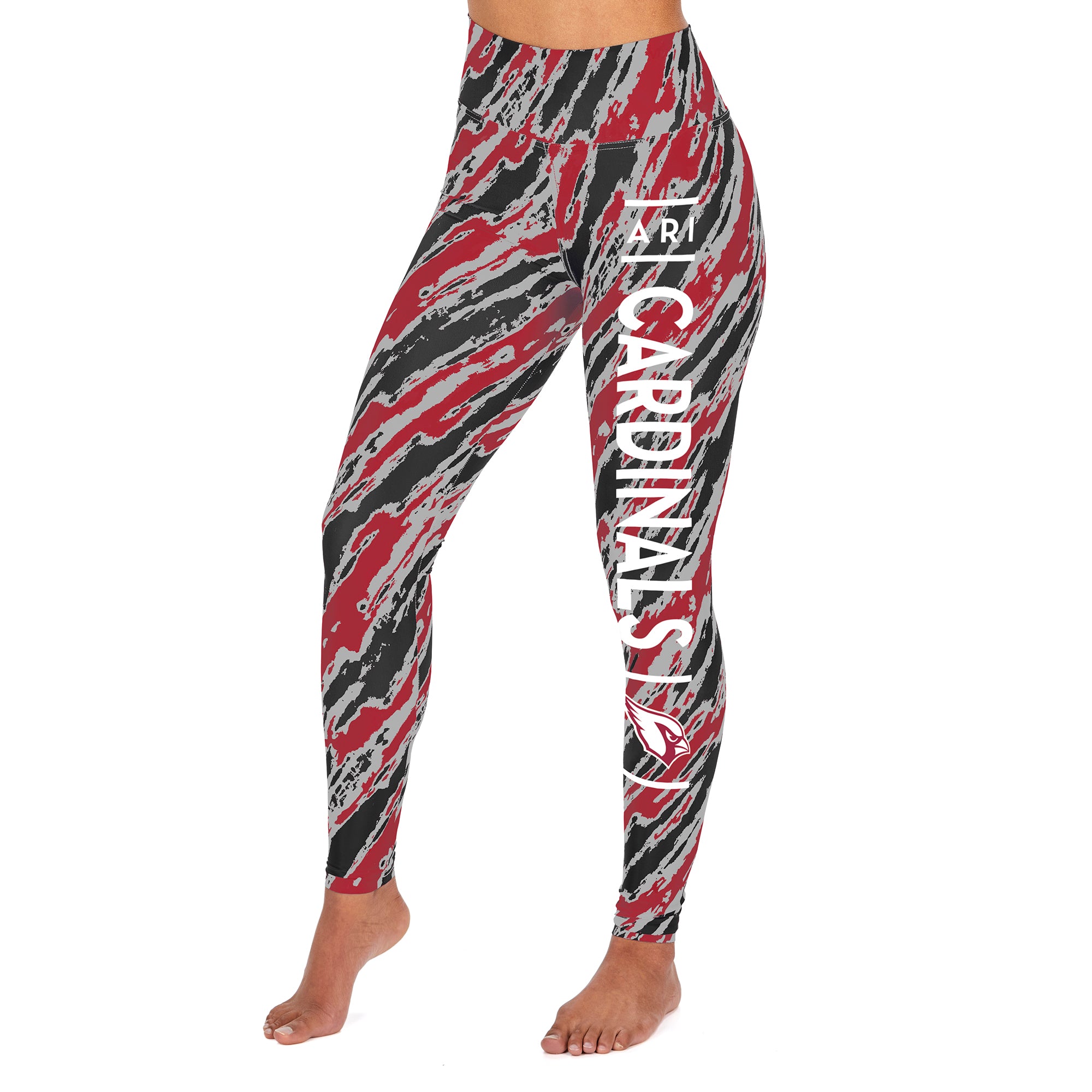 Zubaz NFL Women's Arizona Cardinals Diagonal Streak Leggings