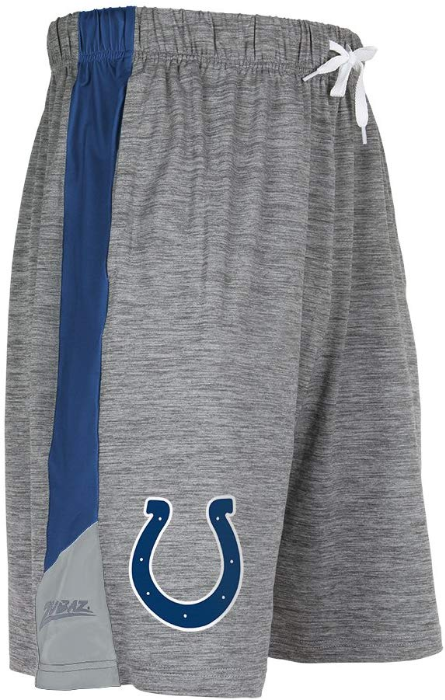 Zubaz NFL Football Men's Indianapolis Colts Tonal Gray Space Dye W/Solid Stripe Shorts
