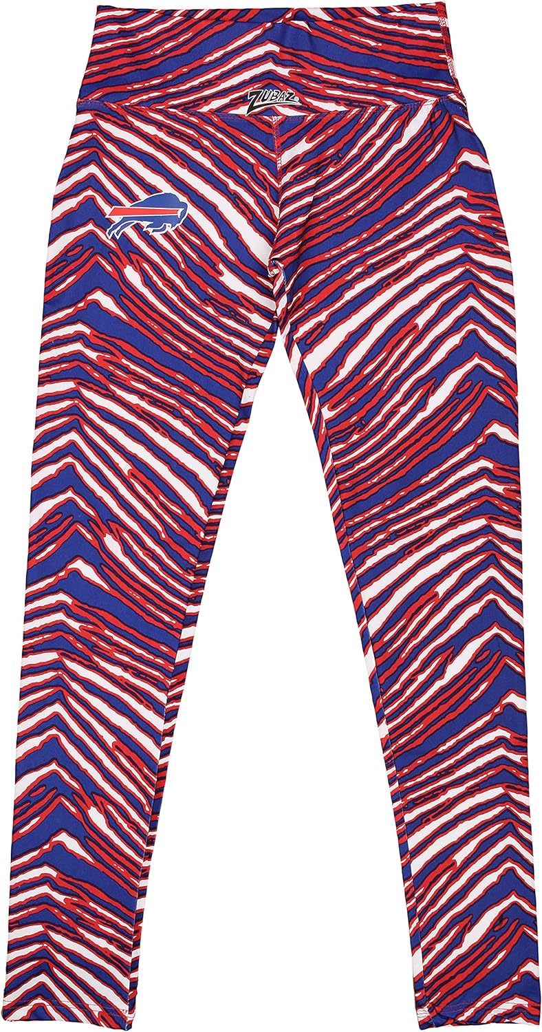 Zubaz NFL BUFFALO BILLS NEW BLUE/RED ZEBRA PAK LEGGING Medium