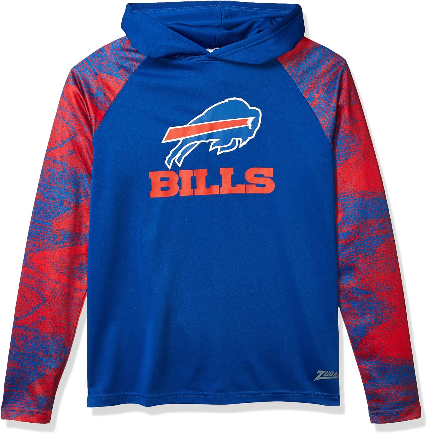 Zubaz NFL MENS BUFFALO BILLS SOLID BODY NEW BLUE/RED STATIC FRENCH TERRY LW HOOD Double Extra Large