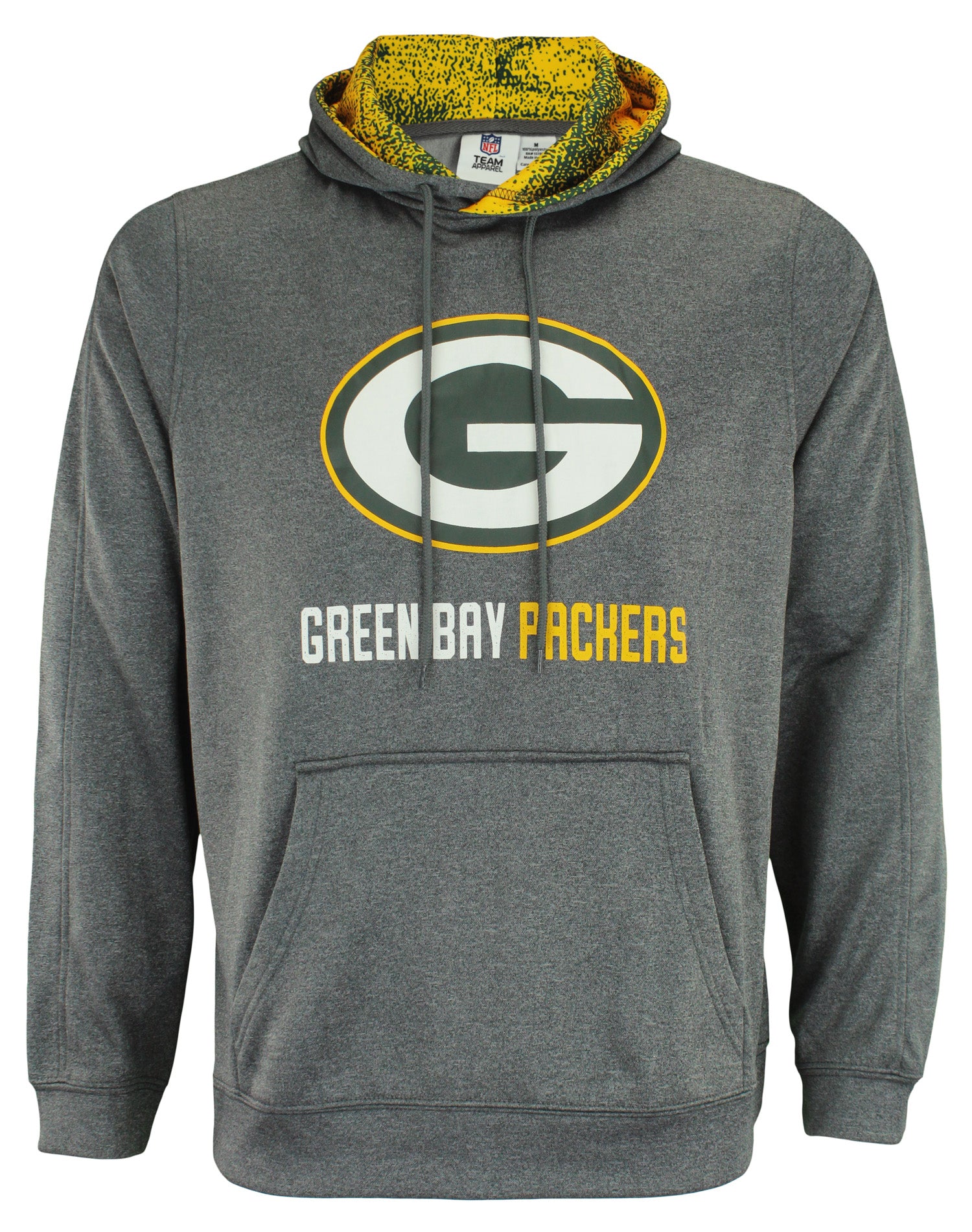 Zubaz NFL Green Bay Packers Men's Heather Grey Performance Fleece Hoodie