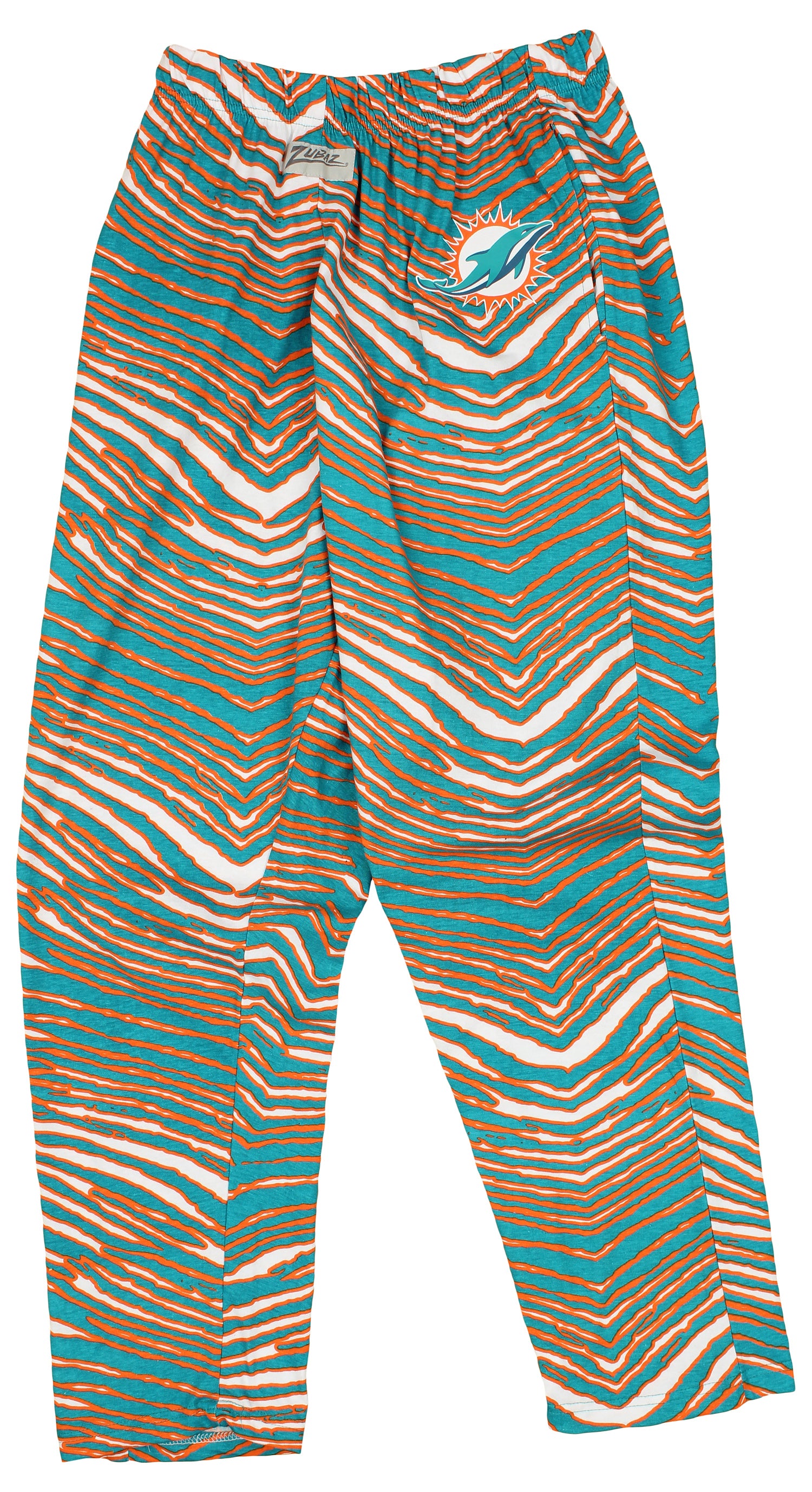 Zubaz Miami Dolphins NFL Men's Zebra Left Hip Logo Lounge Pant