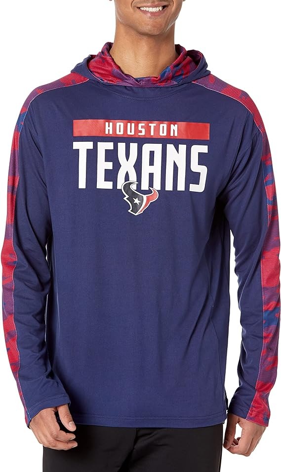 Zubaz NFL Men's Houston Texans Lightweight Elevated Hoodie with Camo Accents