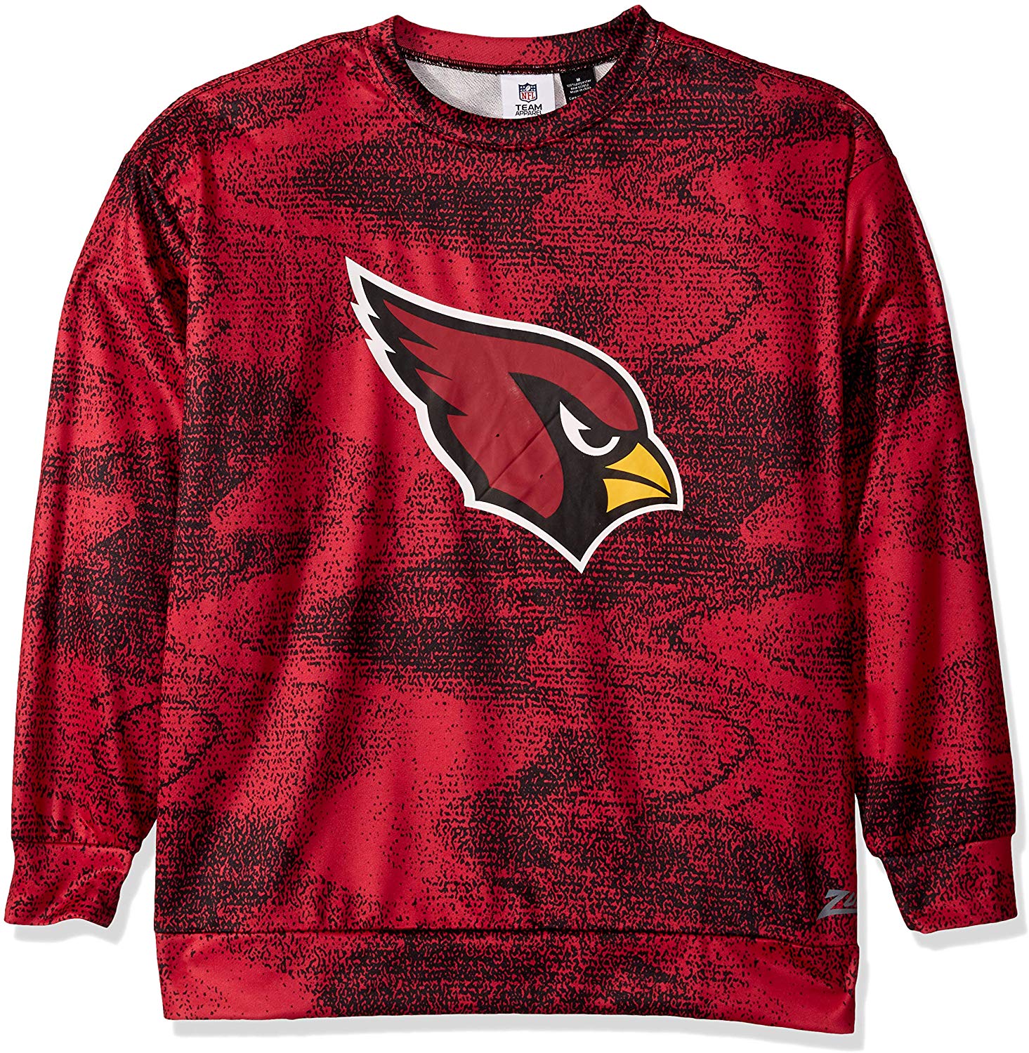 Zubaz NFL Football Men's Arizona Cardinals Static Crew Neck Sweatshirt