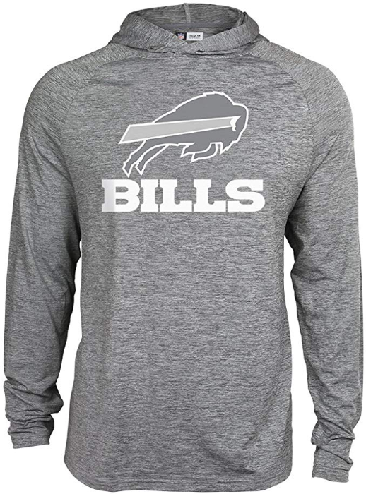 Zubaz NFL Football Men's Buffalo Bills Tonal Gray Lightweight Hoodie