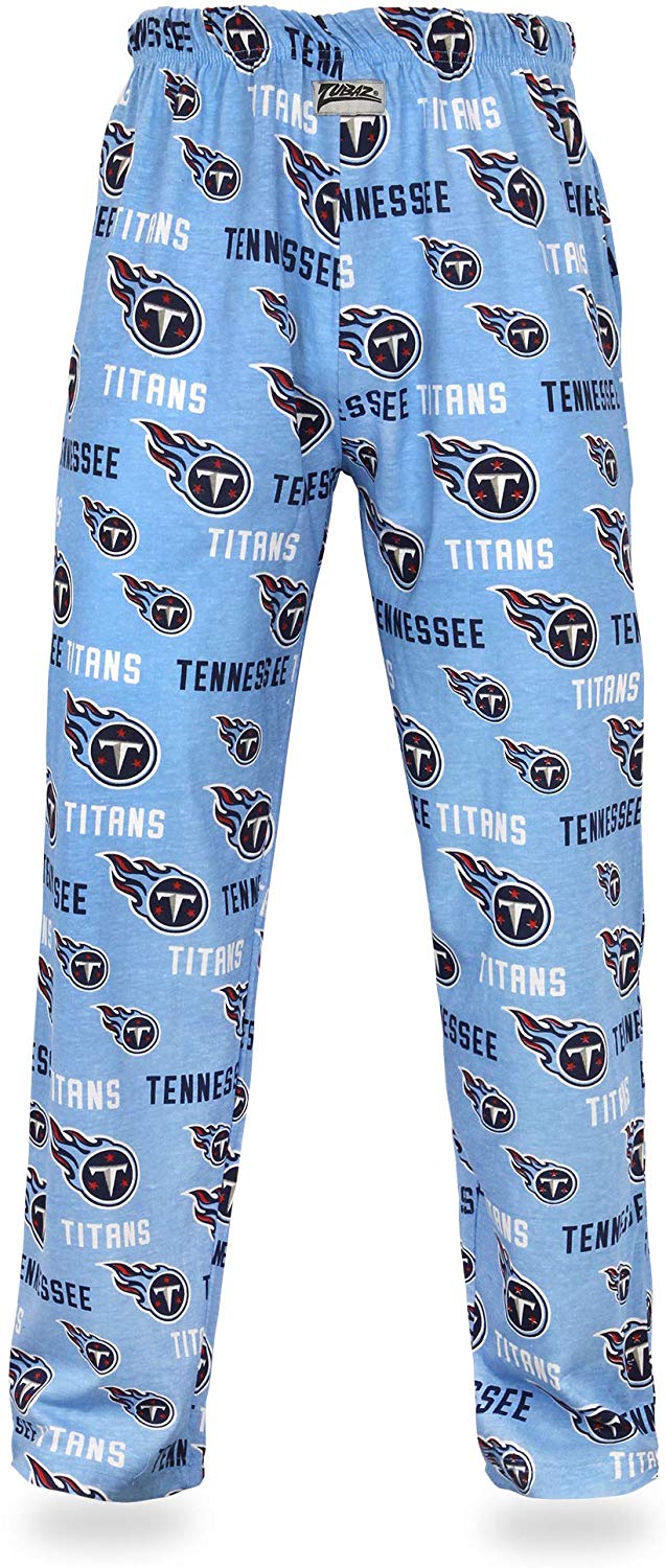 Zubaz NFL Football Men's Tennessee Titans Print Logo Comfy Pants w/Wordmark