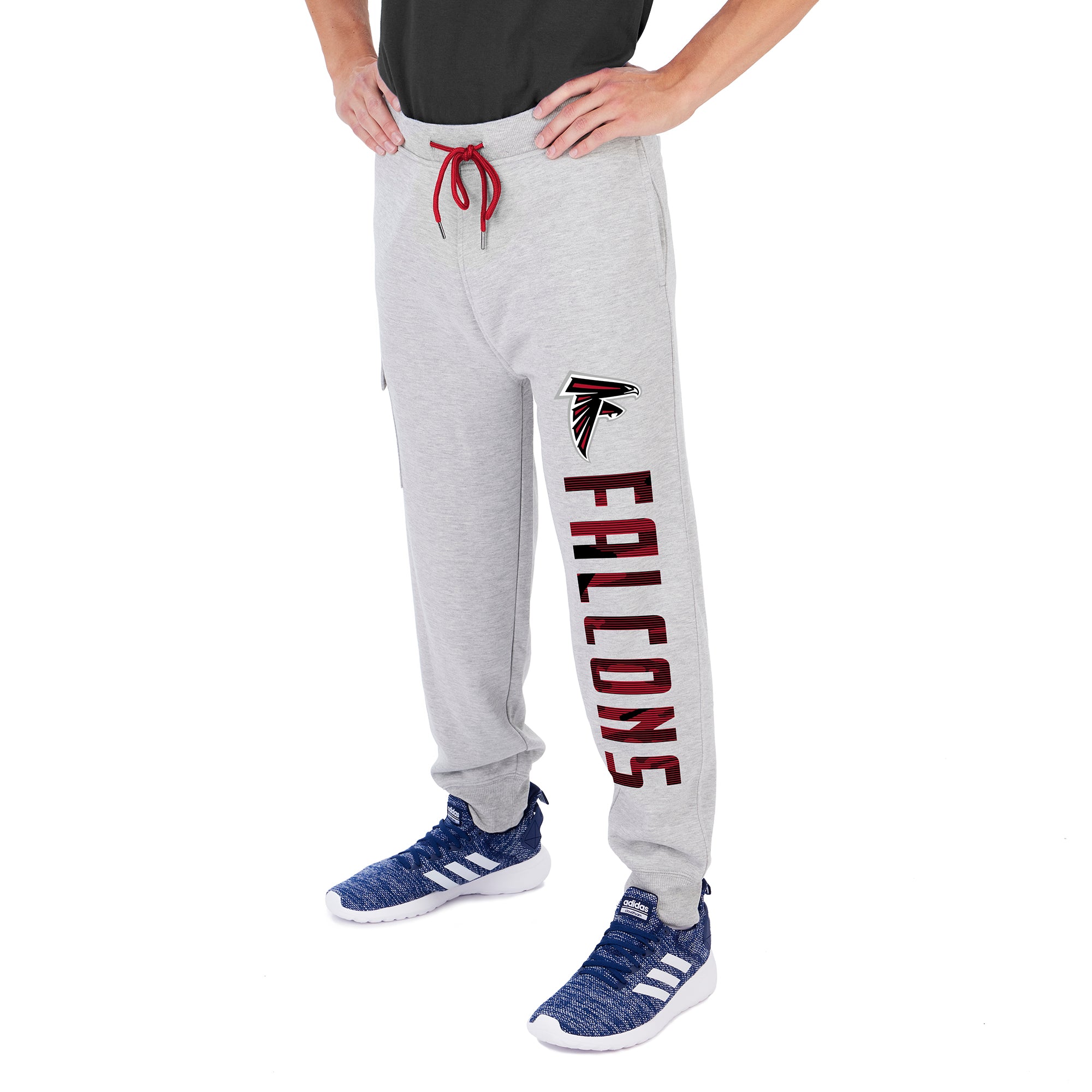 Zubaz Men's NFL Atlanta Falcons Heather Gray Cargo Sweatpants