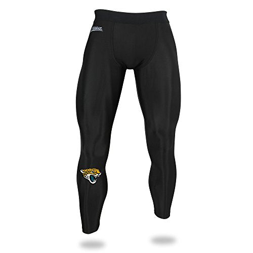 Zubaz NFL Men's Jacksonville Jaguars Active Performance Compression Black Leggings