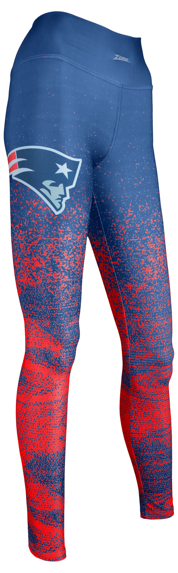 Zubaz NFL Women's New England Patriots Static Fade Legging, Navy Blue/Red