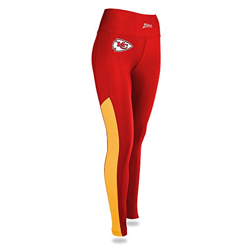 Zubaz NFL Women’s Kansas City Chiefs Solid Color Team Logo Leggings
