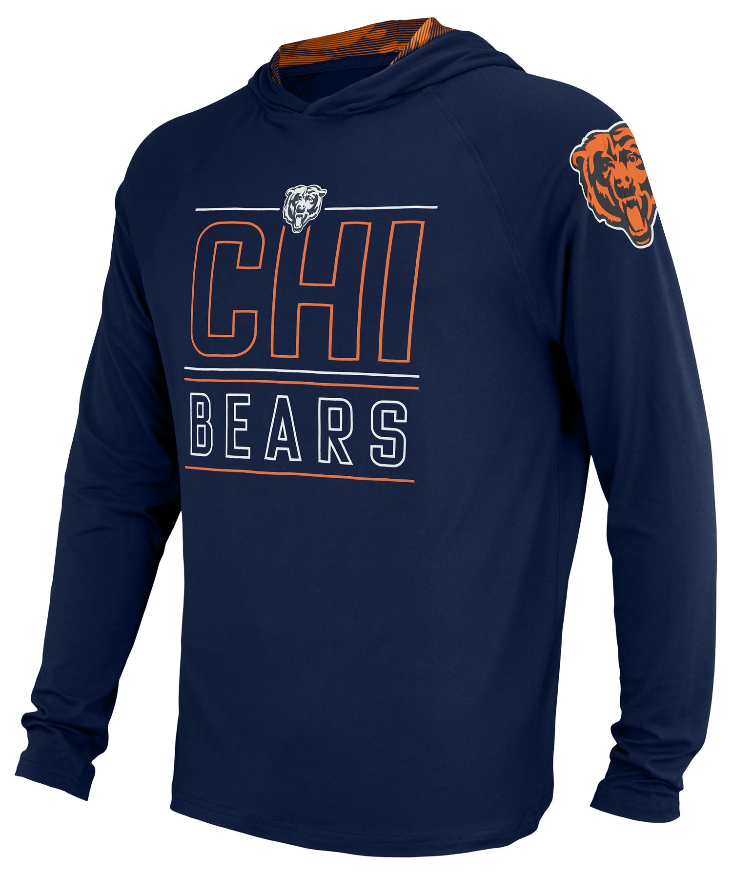 Zubaz NFL Men's Chicago Bears Team Color Active Hoodie With Camo Accents