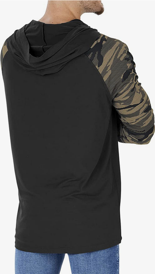 Zubaz New Orleans Saints NFL Men's Lightweight Hoodie with Team Camo Sleeves