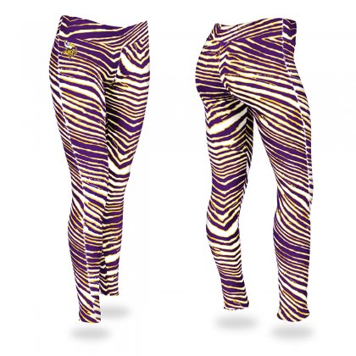 Zubaz NFL Women's Minnesota Vikings Zebra Print Legging Bottoms