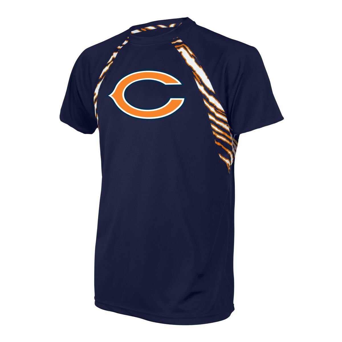 Zubaz NFL Chicago Bears Men's Short Sleeve Zebra Accent T-Shirt, Navy