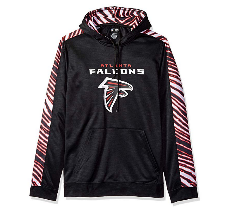 Zubaz Men's NFL Atlanta Falcons Pullover Hoodie With Zebra Accents