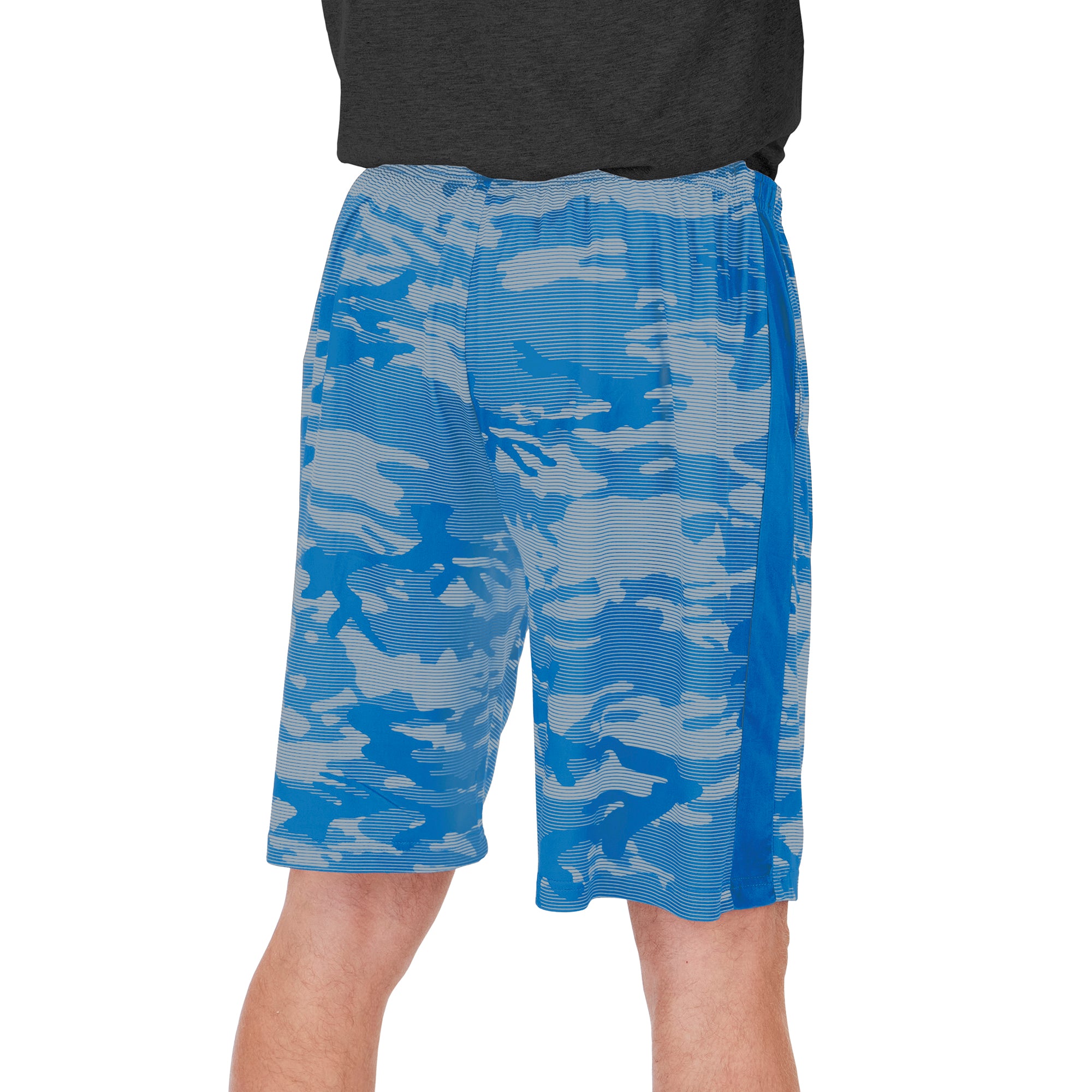 Zubaz Men's NFL Detroit Lions Lightweight Camo Lines Shorts with Logo