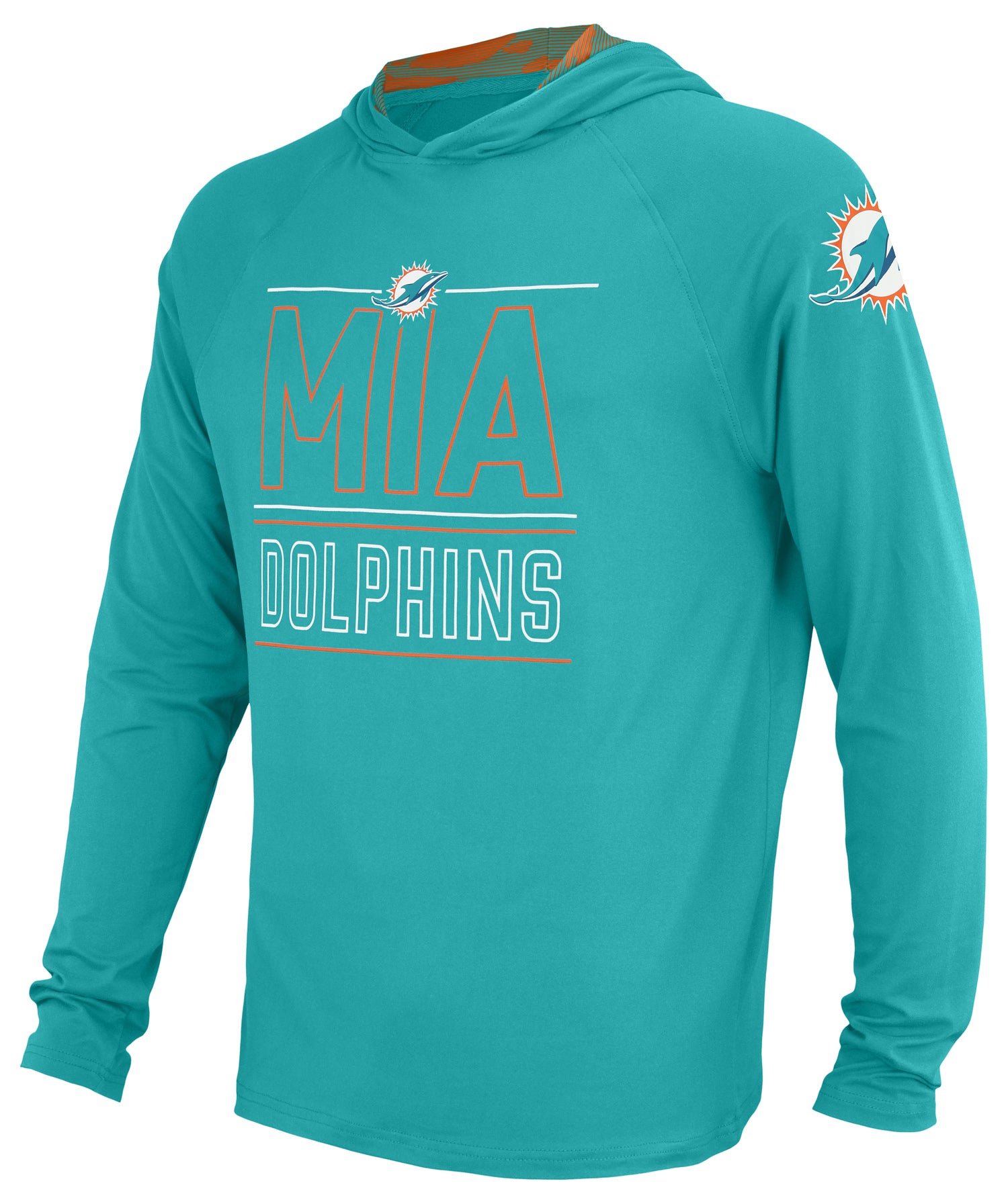 Zubaz NFL Men's Miami Dolphins Team Color Active Hoodie With Camo Accents