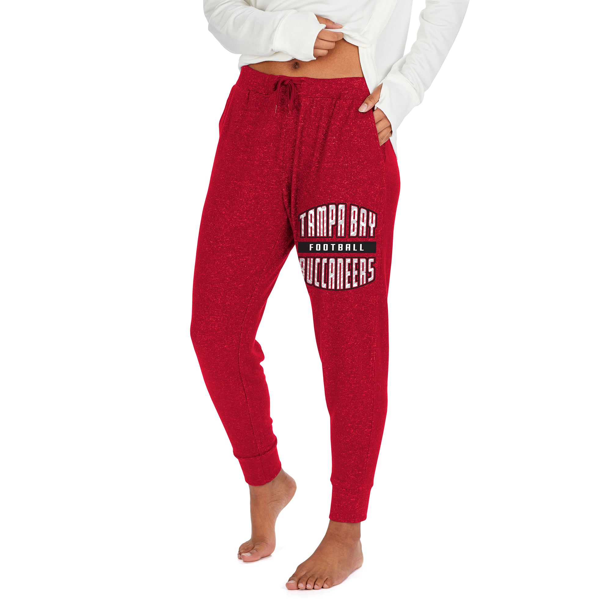 Zubaz Women's NFL Tampa Bay Buccaneers Marled Lightweight Jogger Pant