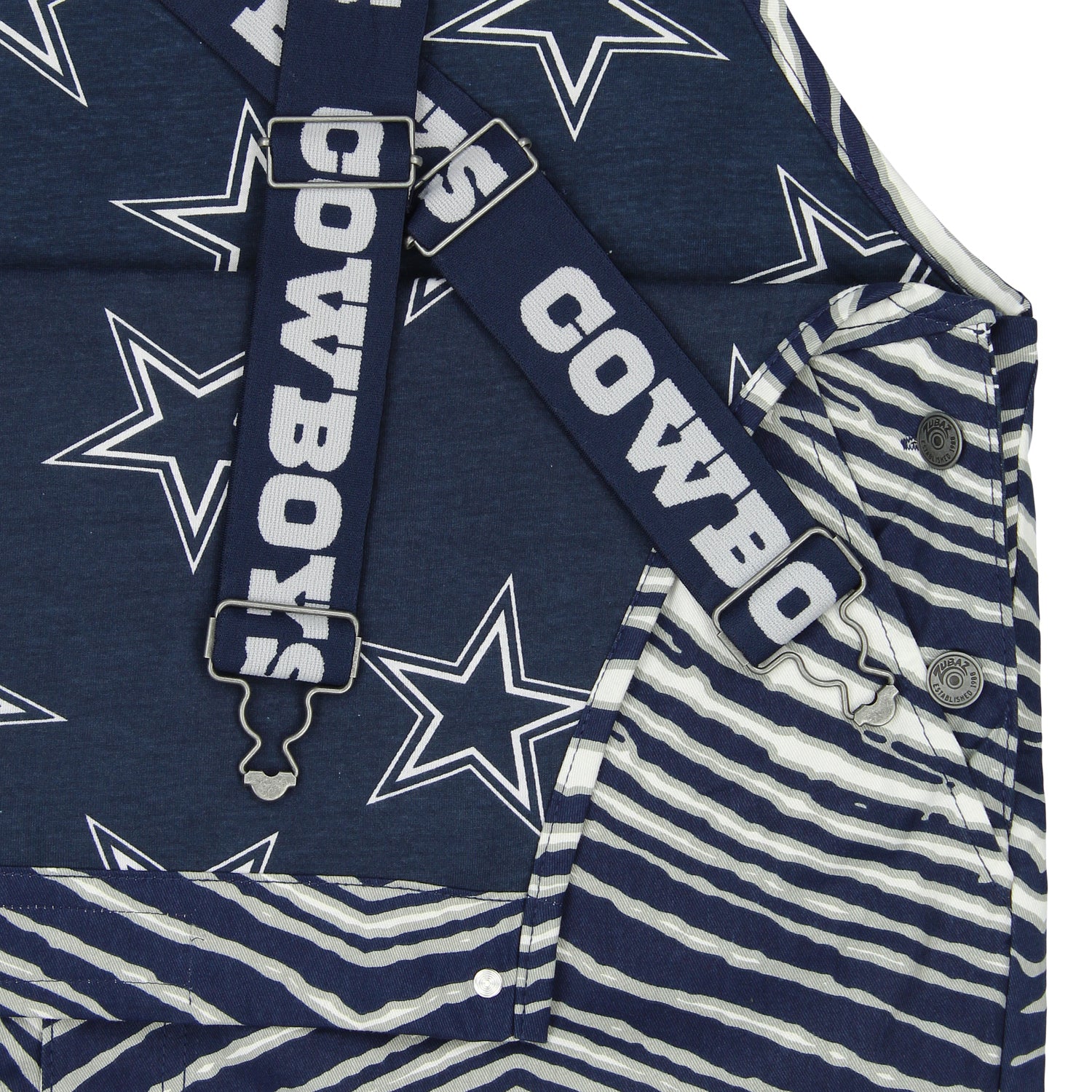 Zubaz NFL Men's Dallas Cowboys Zebra Printed Team Bib Overalls