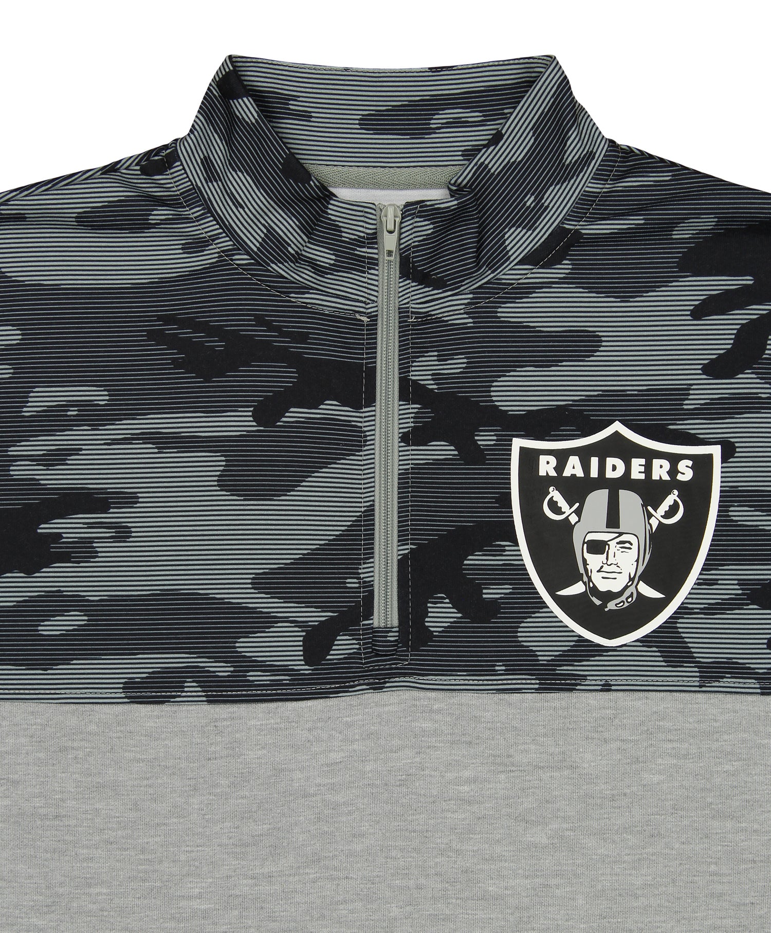 Zubaz Men's NFL Las Vegas Raiders 1/4 Zip Fleece Pullover with Camo Lines