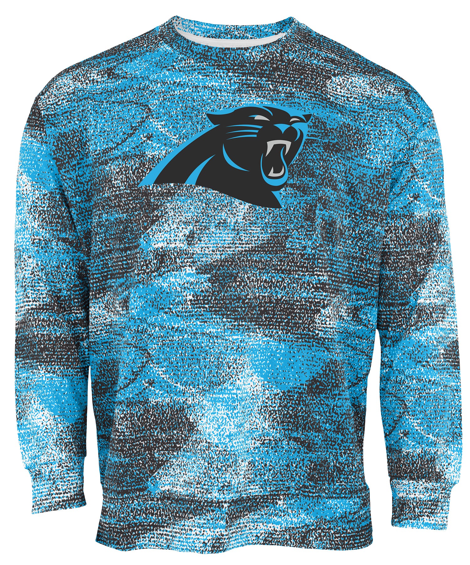 Zubaz NFL Men's Team Logo Static Crew Neck Sweatshirt Carolina Panthers