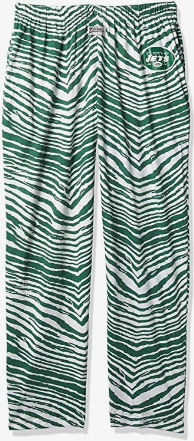 Zubaz New York Jets NFL Men's Zebra Left Hip Logo Lounge Pant