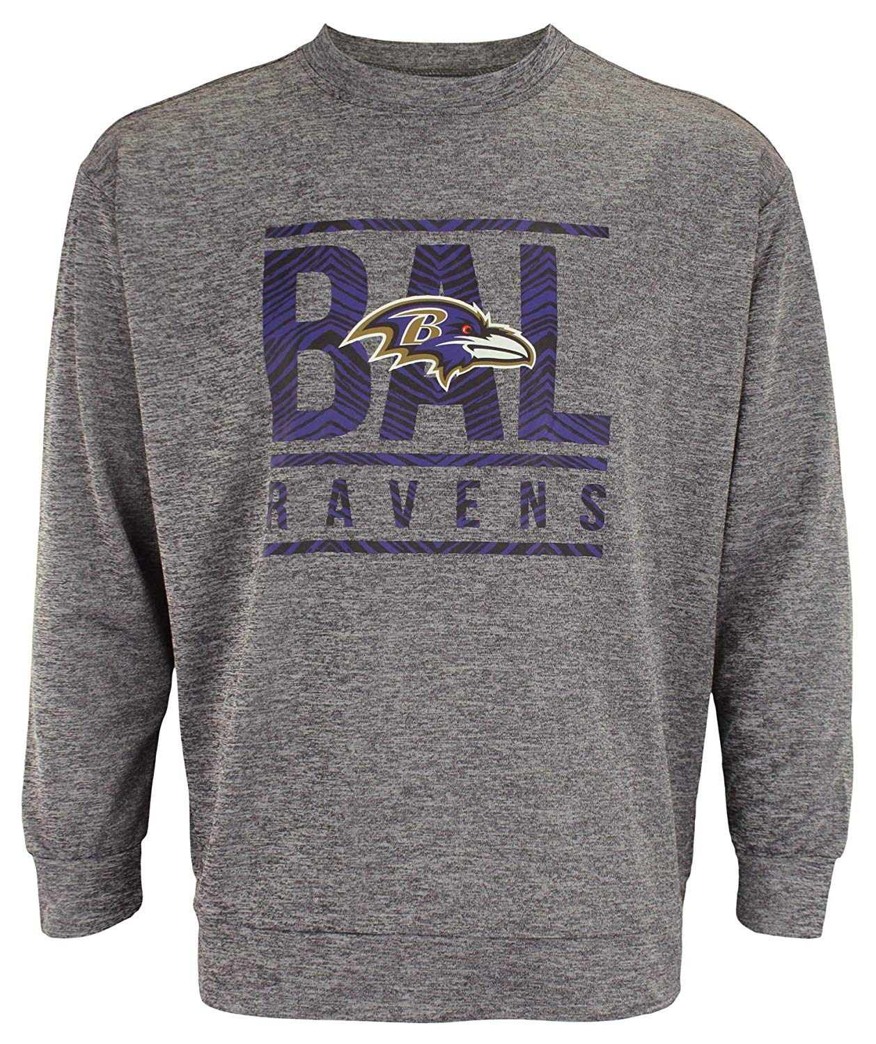 Zubaz NFL Baltimore Ravens Men's Lightweight French Terry Crew Neck Sweatshirt